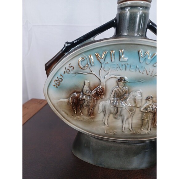 1961 Beam Decanter Civil War Centennial Empty Lee Jackson Longstreet + - Picture 7 of 10